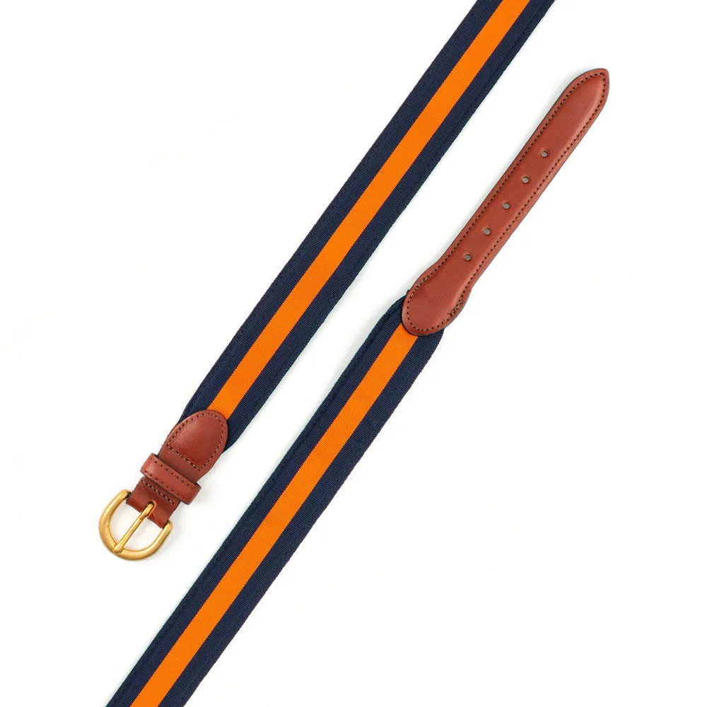 Navy & Orange Grosgrain Ribbon Children's Belt