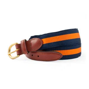 Navy & Orange Grosgrain Ribbon Children's Belt