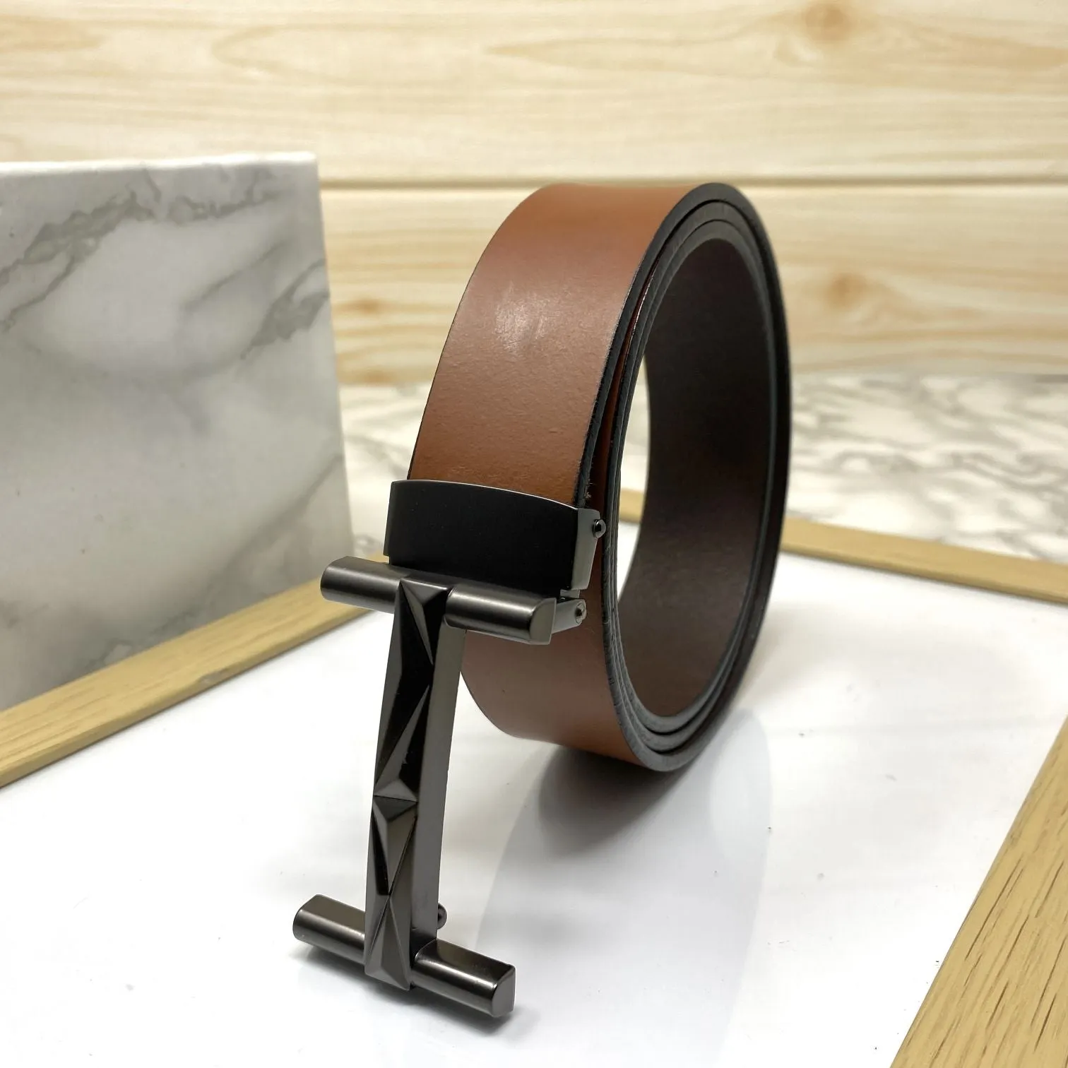 New Arrival H- Pattern Formal and Casual Leather Strap Belt-JonasParamount