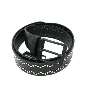 Officina Italian Leather Belts Rivets pattern // Black