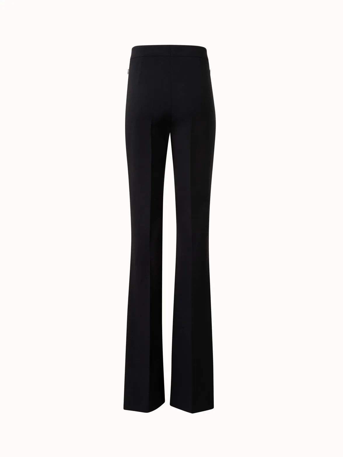 Pants with Satin Side Trim in Wool Double-Face