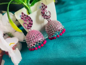 PEACOCK PINK JHUMKIS