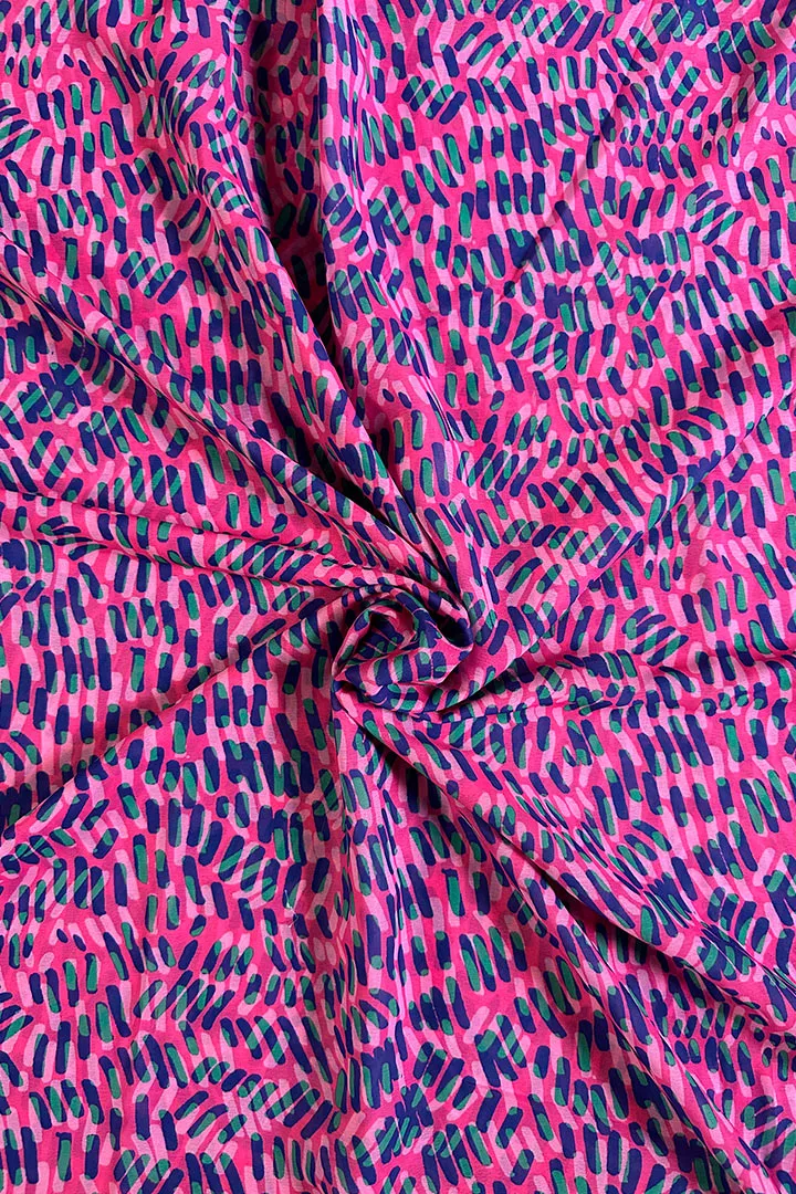 Pink Ditsy Printed Georgette Fabric