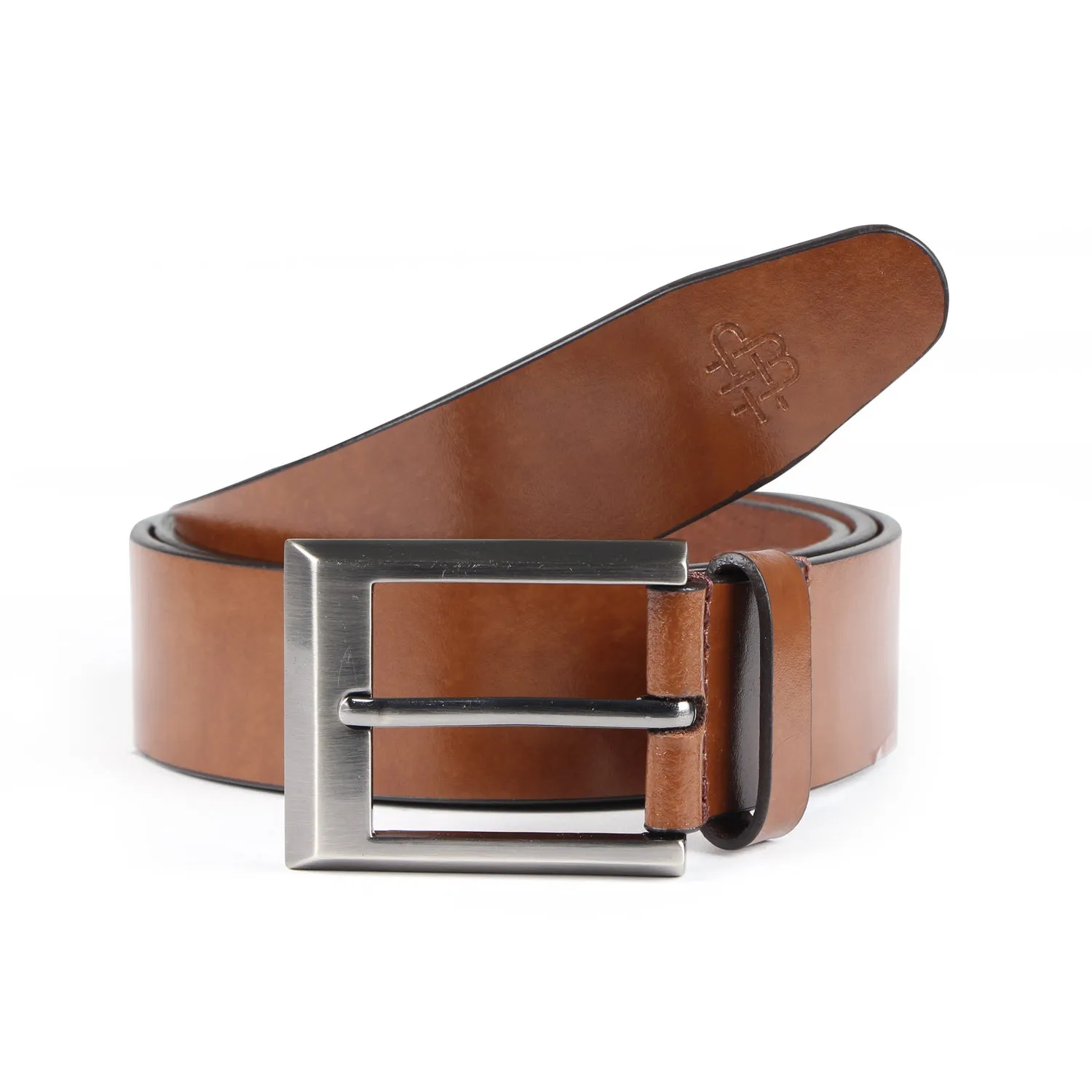 Premium Solid Pure Leather Belt - Tan