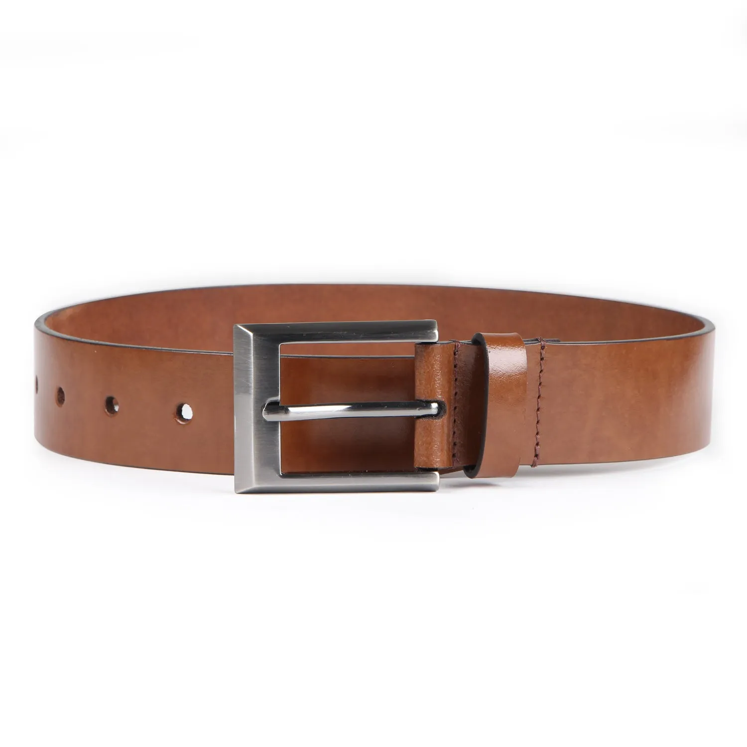 Premium Solid Pure Leather Belt - Tan