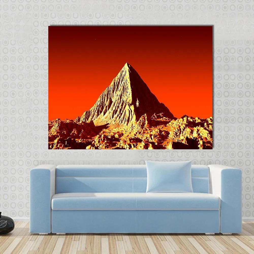 Pyramid On Mars Canvas Wall Art