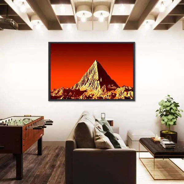 Pyramid On Mars Canvas Wall Art