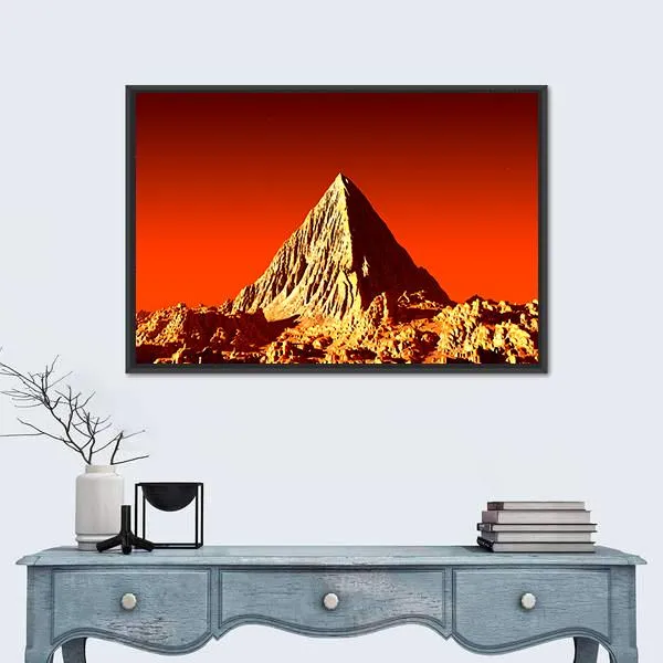 Pyramid On Mars Canvas Wall Art