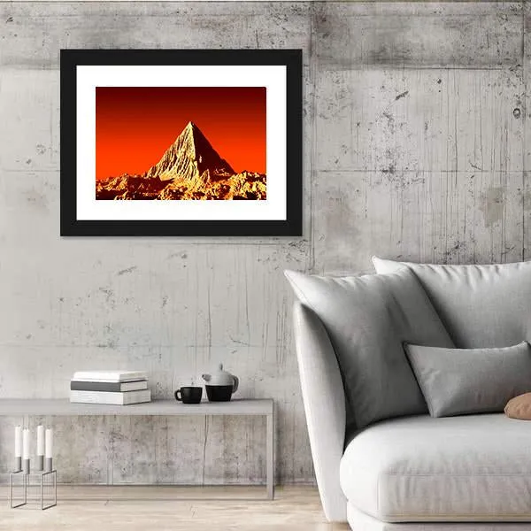 Pyramid On Mars Canvas Wall Art