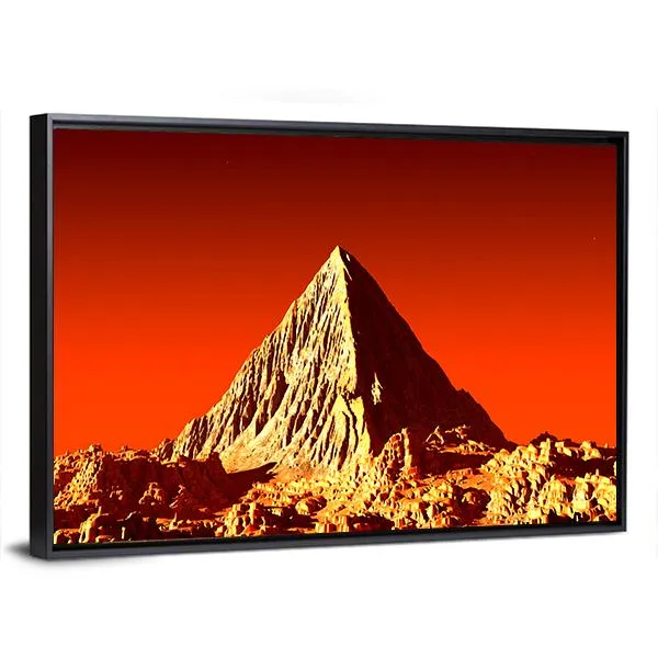 Pyramid On Mars Canvas Wall Art