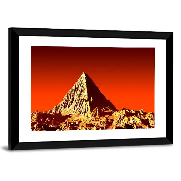 Pyramid On Mars Canvas Wall Art