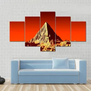 Pyramid On Mars Canvas Wall Art