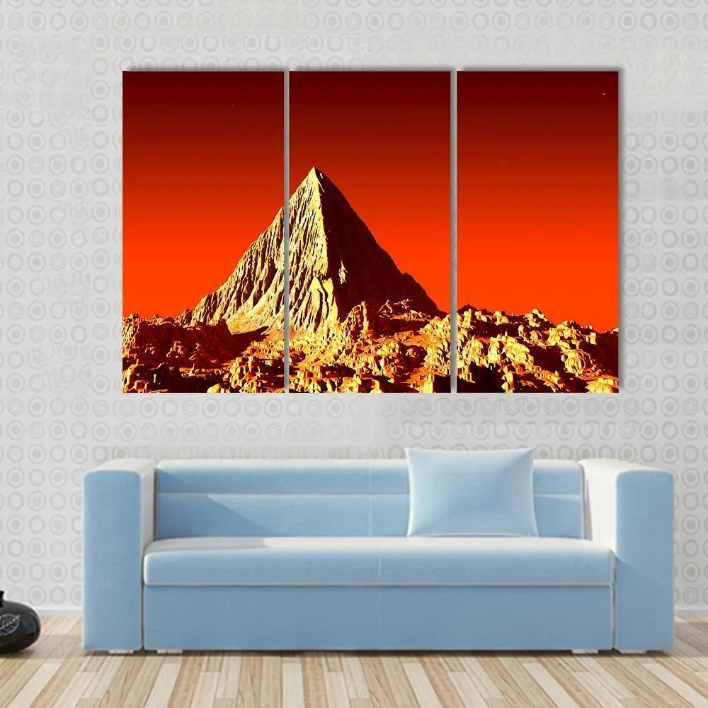 Pyramid On Mars Canvas Wall Art