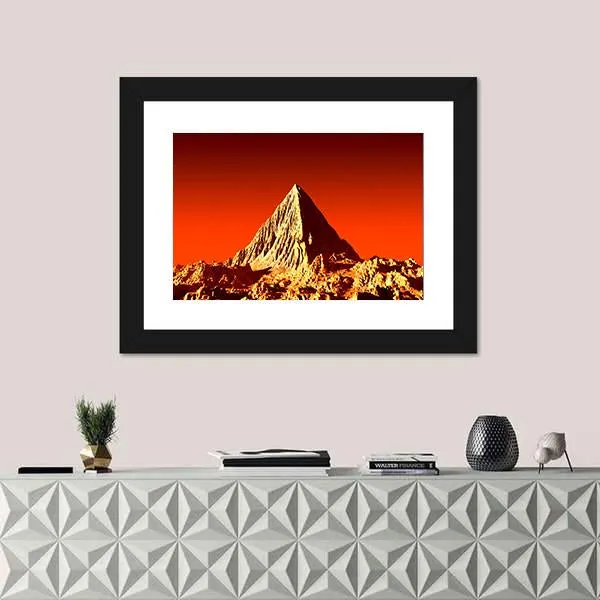 Pyramid On Mars Canvas Wall Art