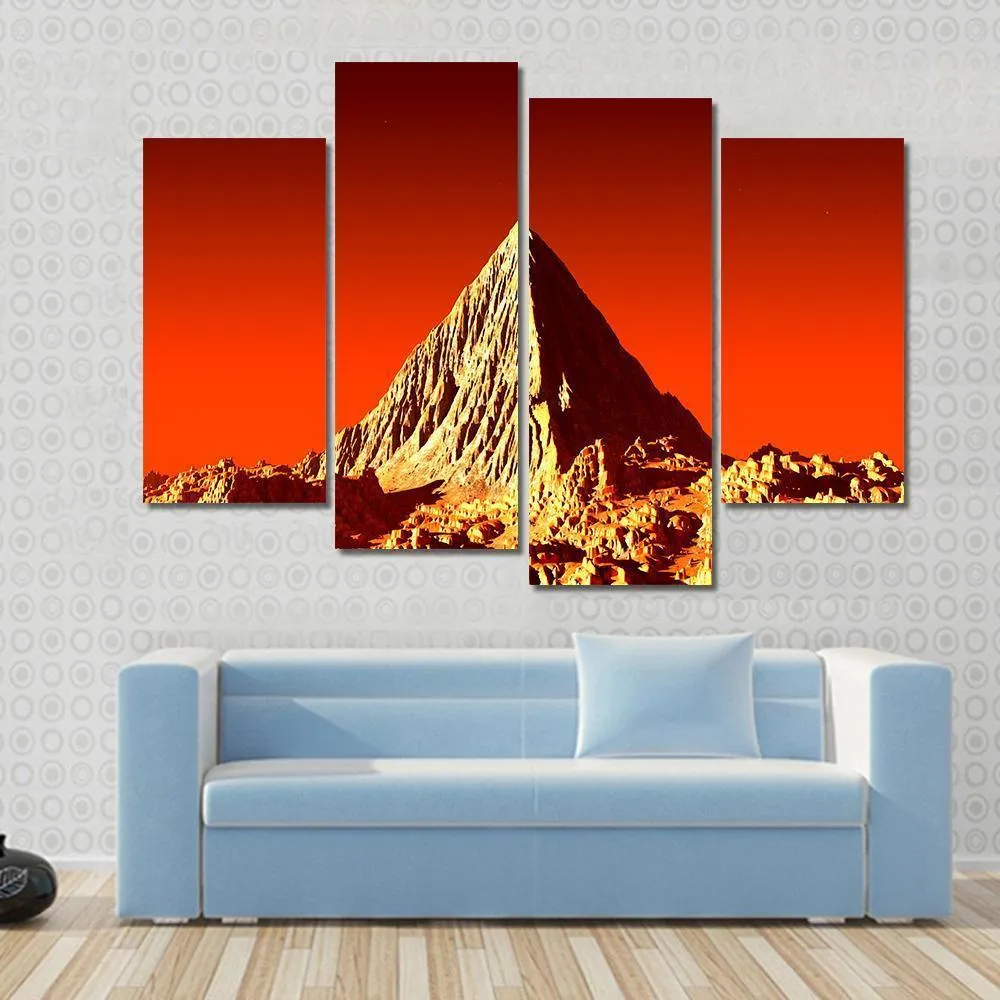 Pyramid On Mars Canvas Wall Art