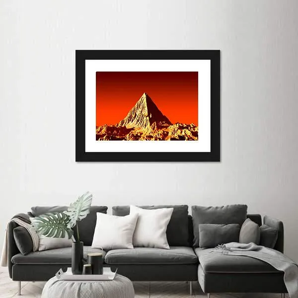 Pyramid On Mars Canvas Wall Art