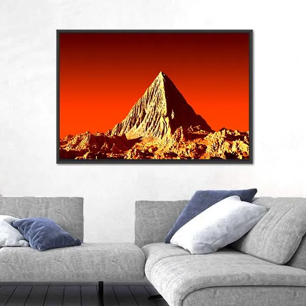 Pyramid On Mars Canvas Wall Art