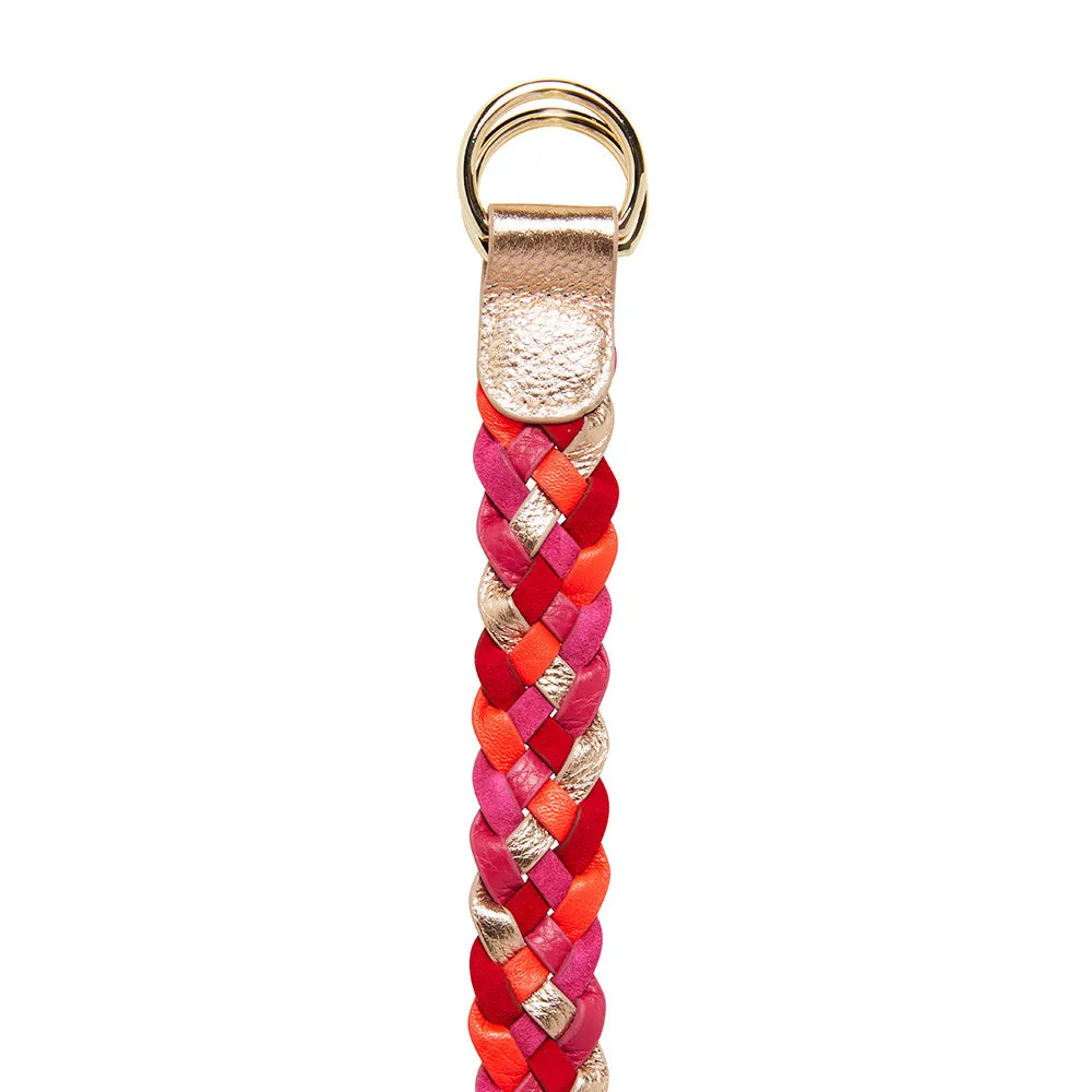 Rose Gold, Pink & Red Multi Plaited Belt