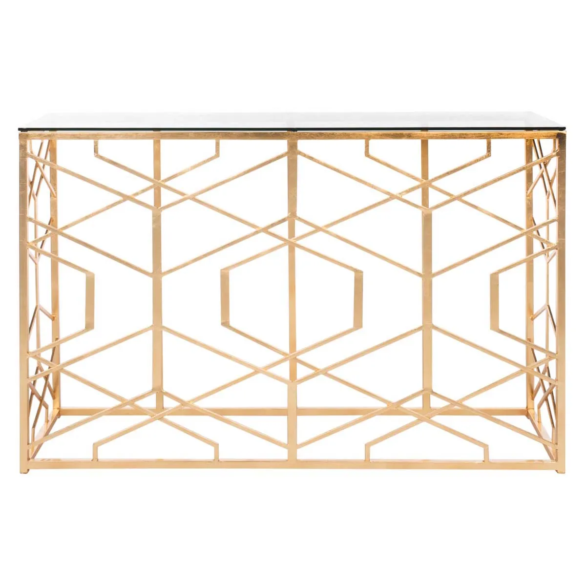 Safavieh Couture Sean Gold Leaf Console Table, AMH8342