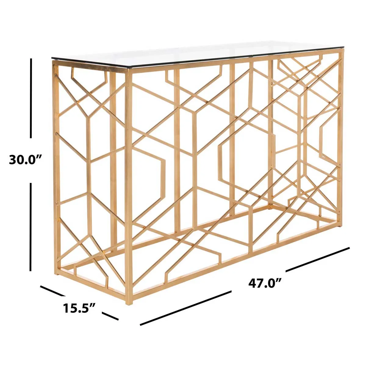 Safavieh Couture Sean Gold Leaf Console Table, AMH8342