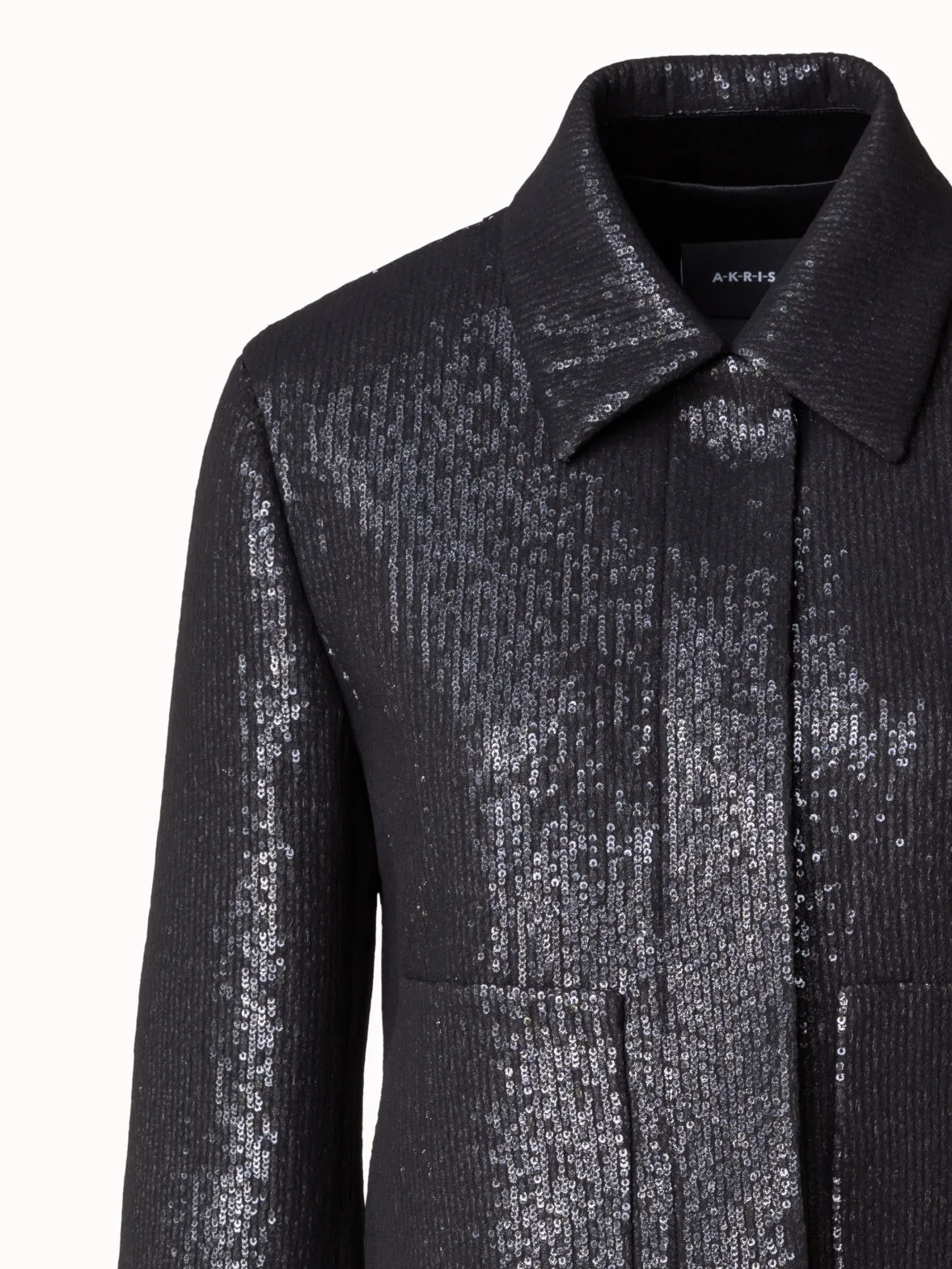 Short Boxy Silk Sequin Jacket