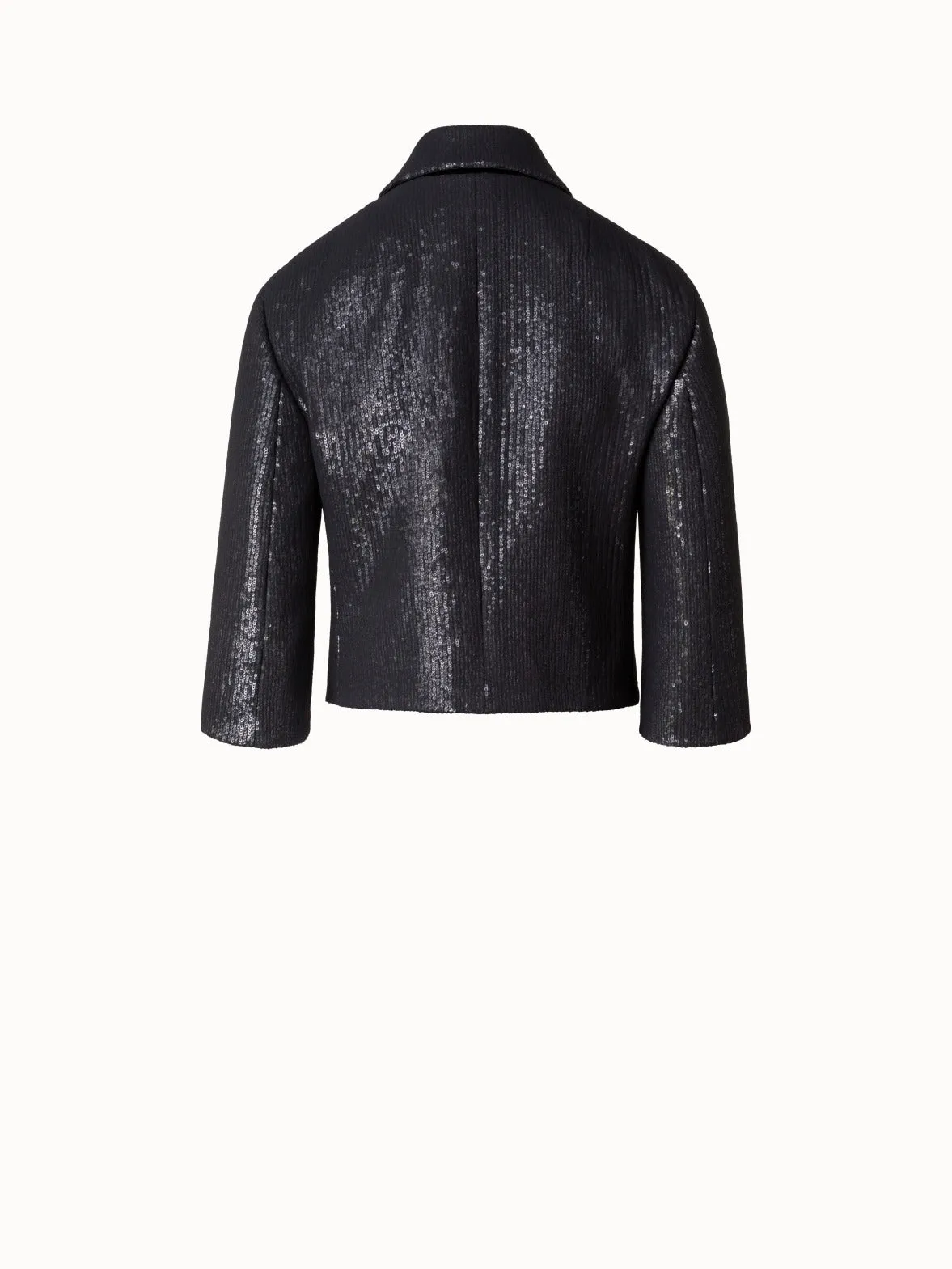 Short Boxy Silk Sequin Jacket