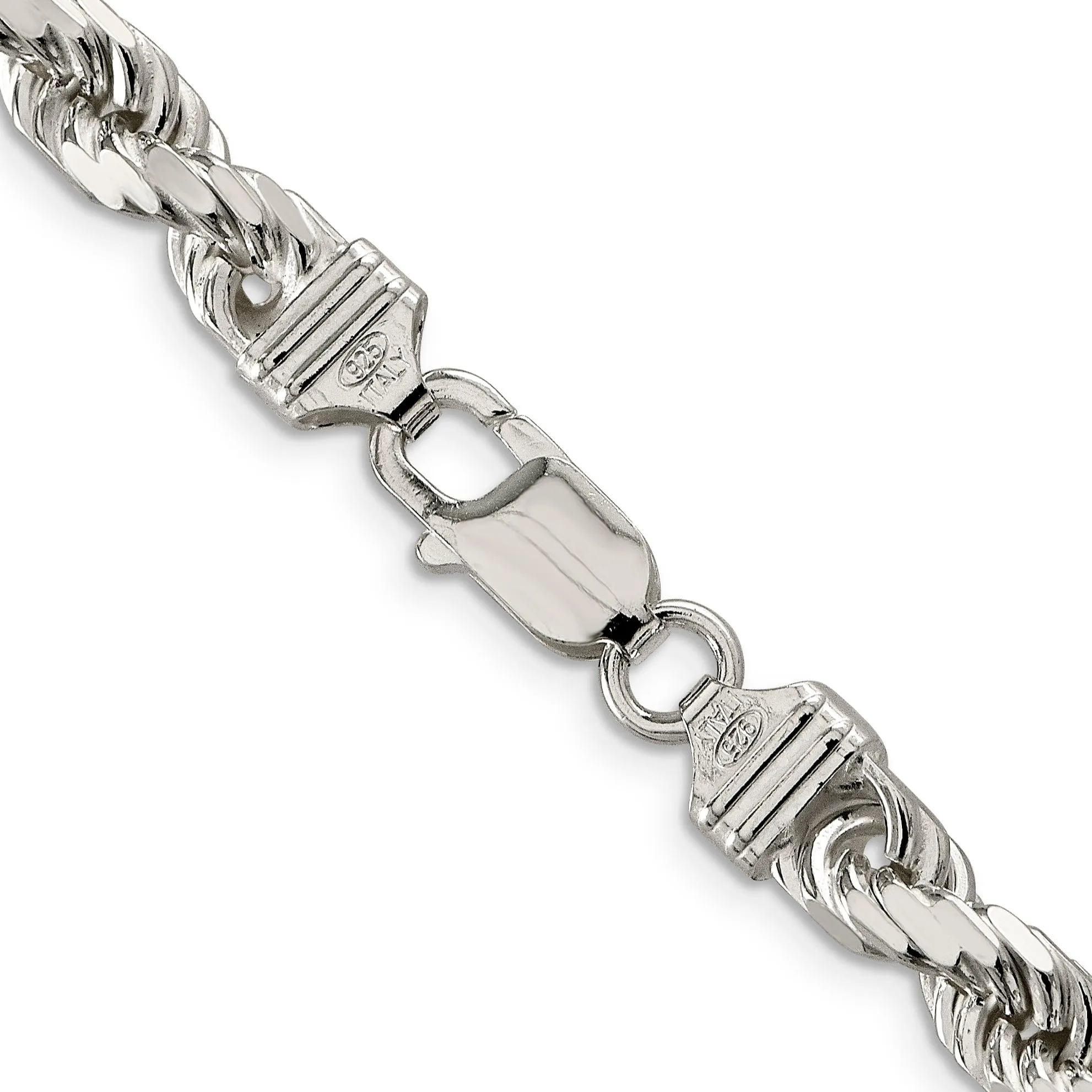 Silver Polished D.C 8 Sides 7.00-mm Rope Chain