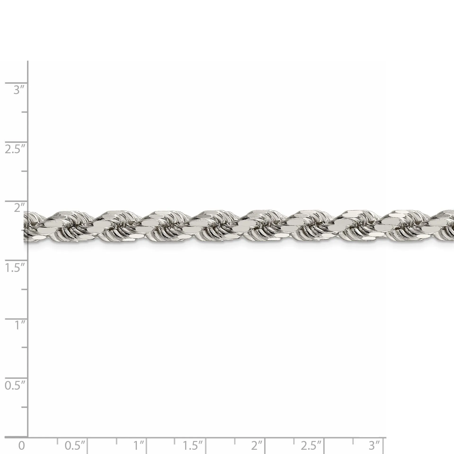 Silver Polished D.C 8 Sides 7.00-mm Rope Chain