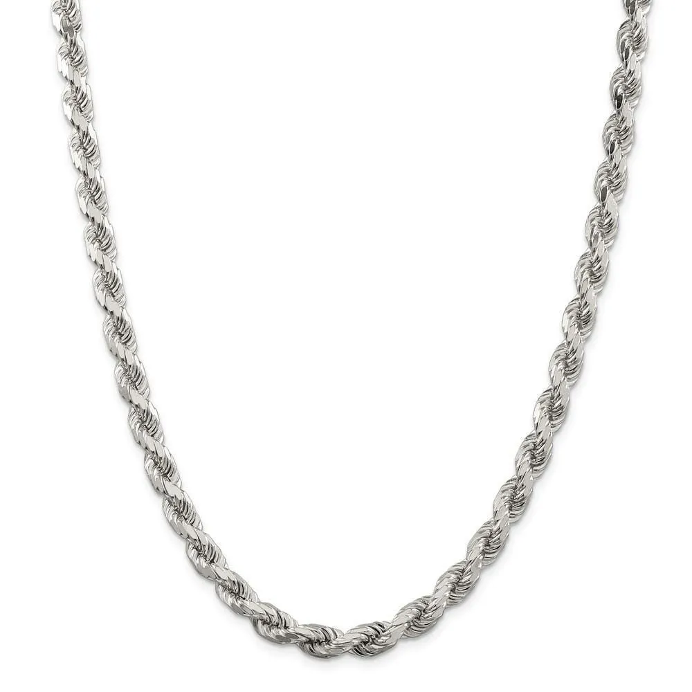 Silver Polished D.C 8 Sides 7.00-mm Rope Chain