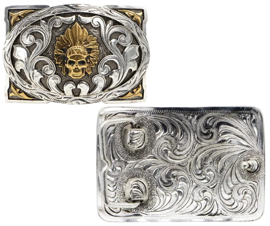 Skull Chieftain Belt Buckle