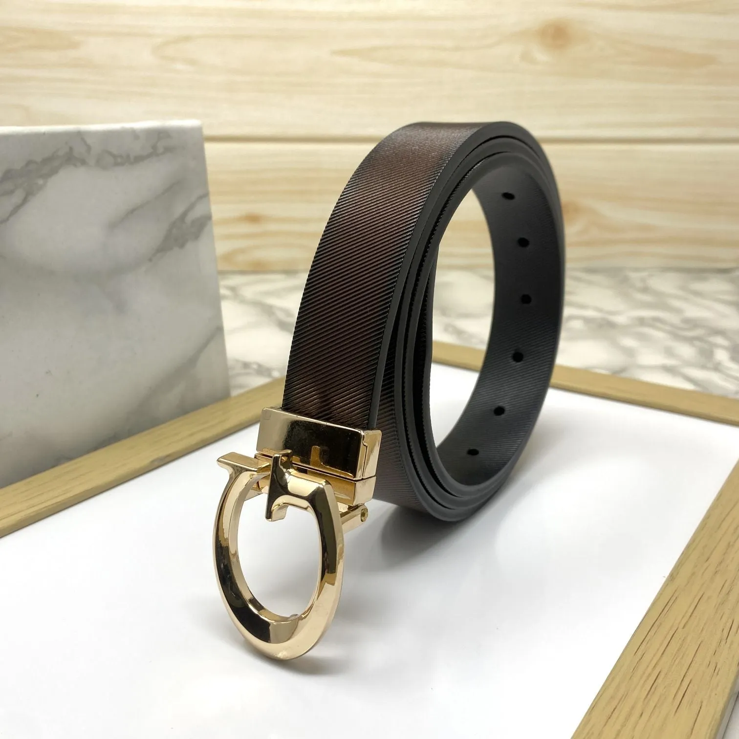 Small G Letter Reversible Strap Belt For Men-JonasParamount