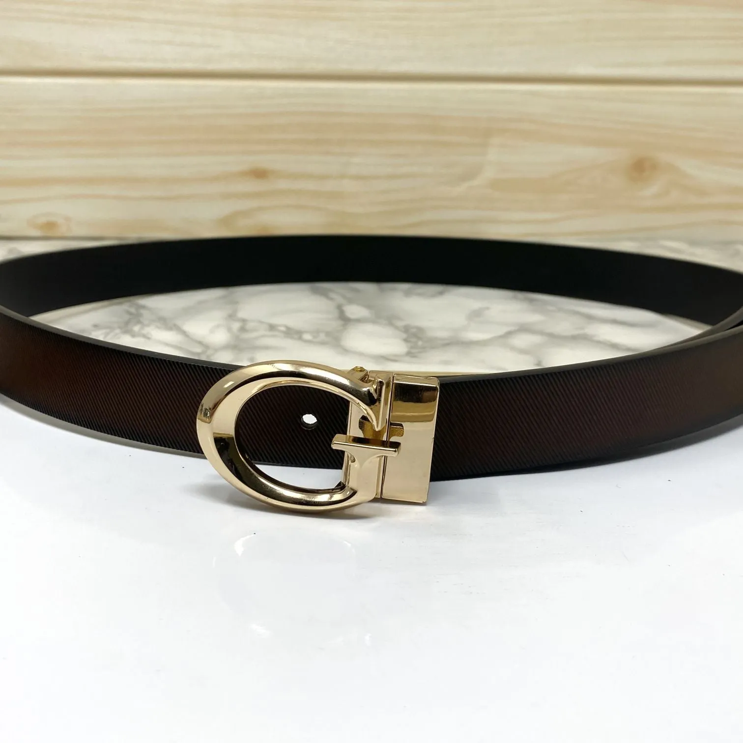 Small G Letter Reversible Strap Belt For Men-JonasParamount