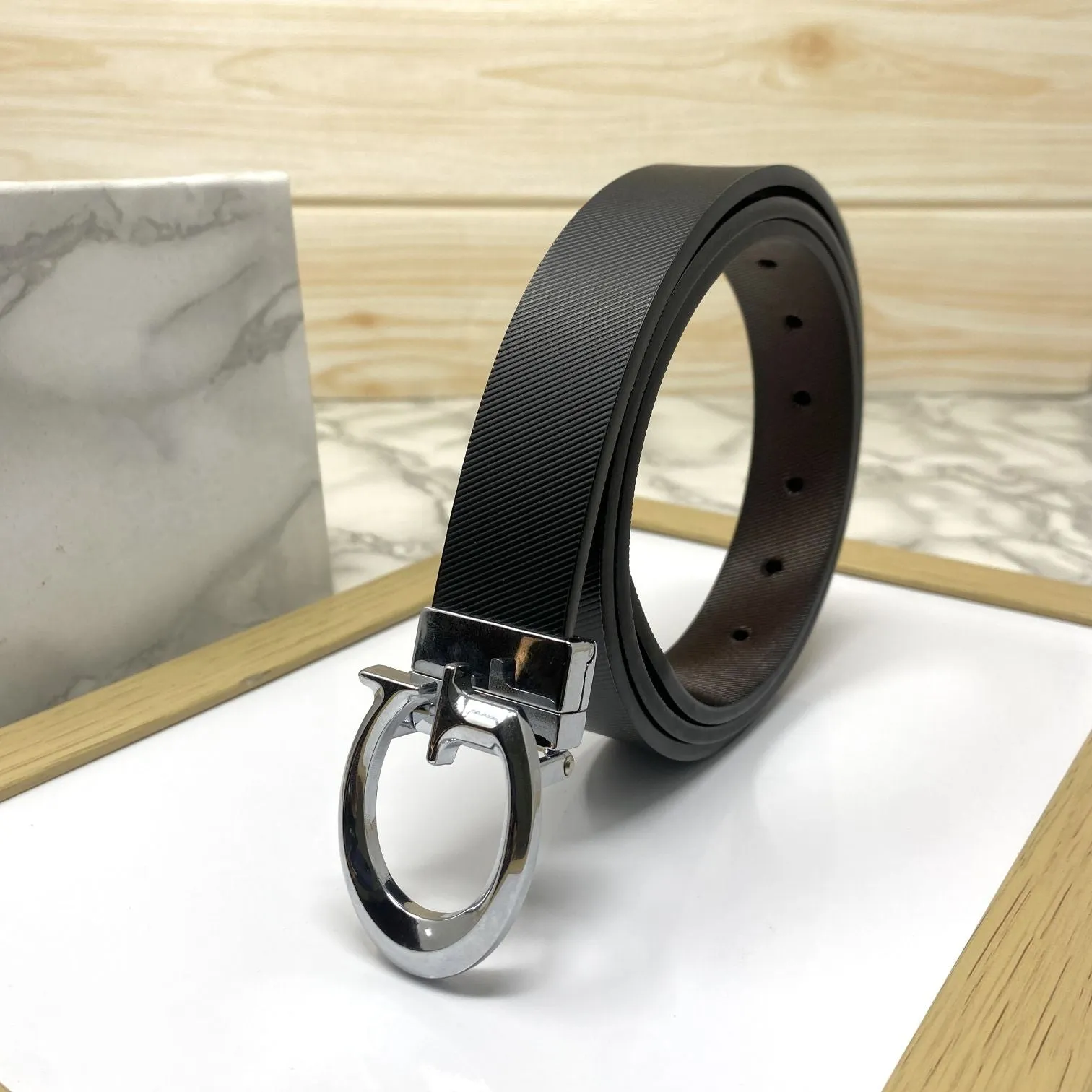 Small G Letter Reversible Strap Belt For Men-JonasParamount