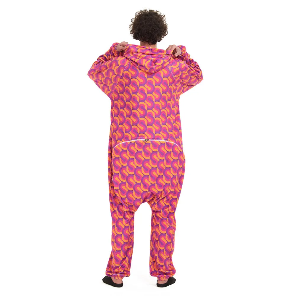 Snuggs Blanket Onesie Fuchsia Geometric