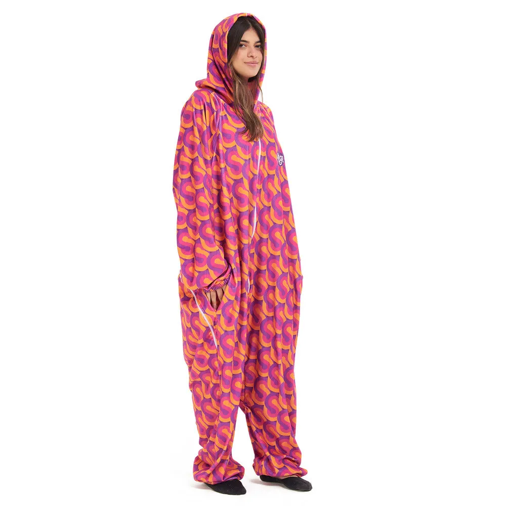 Snuggs Blanket Onesie Fuchsia Geometric