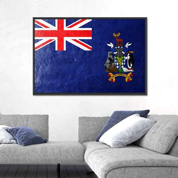 South Georgia And South Sandwich Island Flag Canvas Wall Art