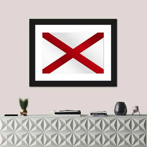 State Of Alabama Flag Canvas Wall Art