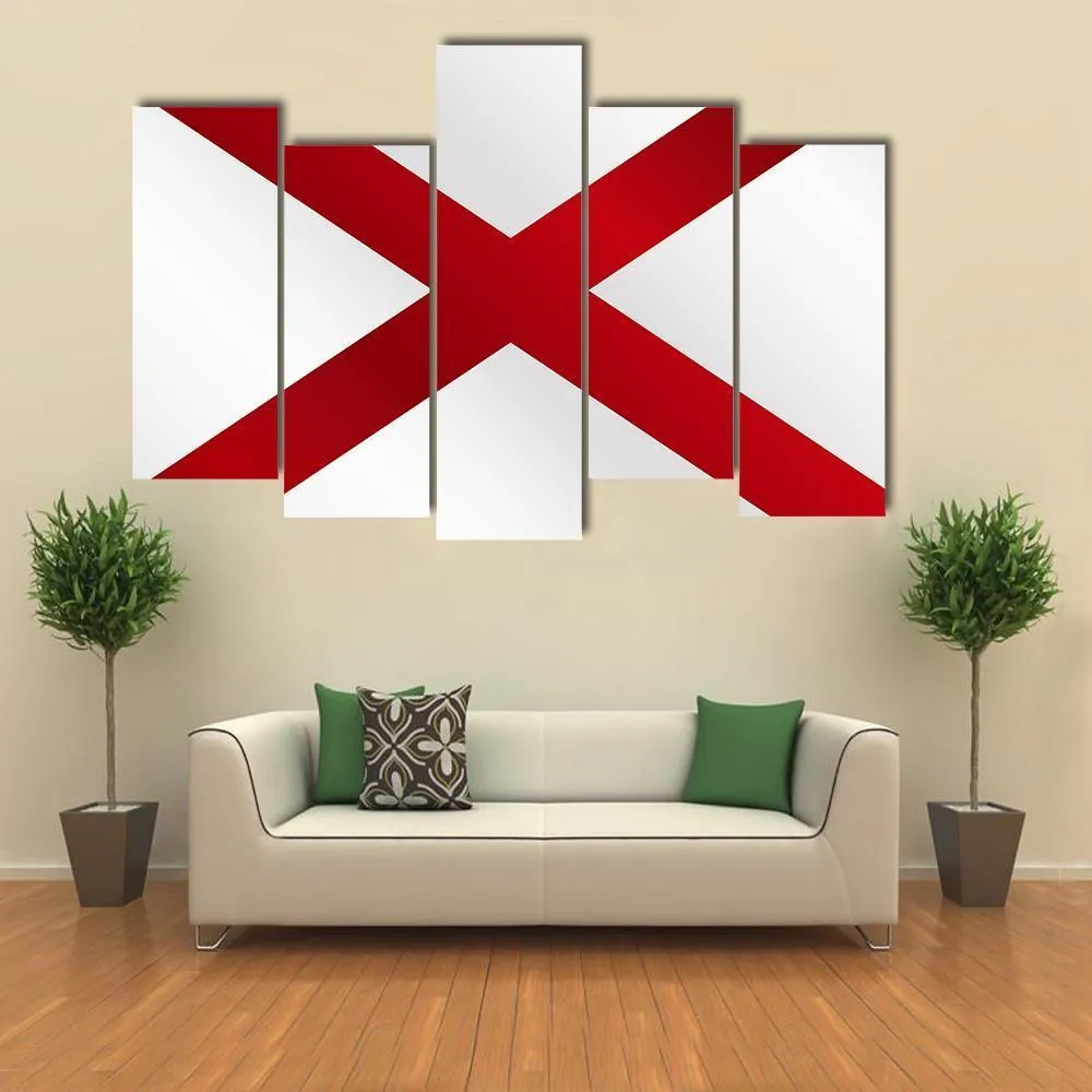 State Of Alabama Flag Canvas Wall Art