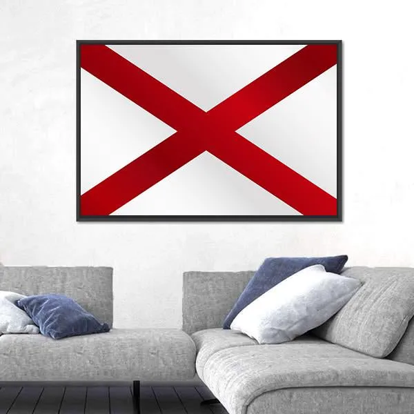 State Of Alabama Flag Canvas Wall Art