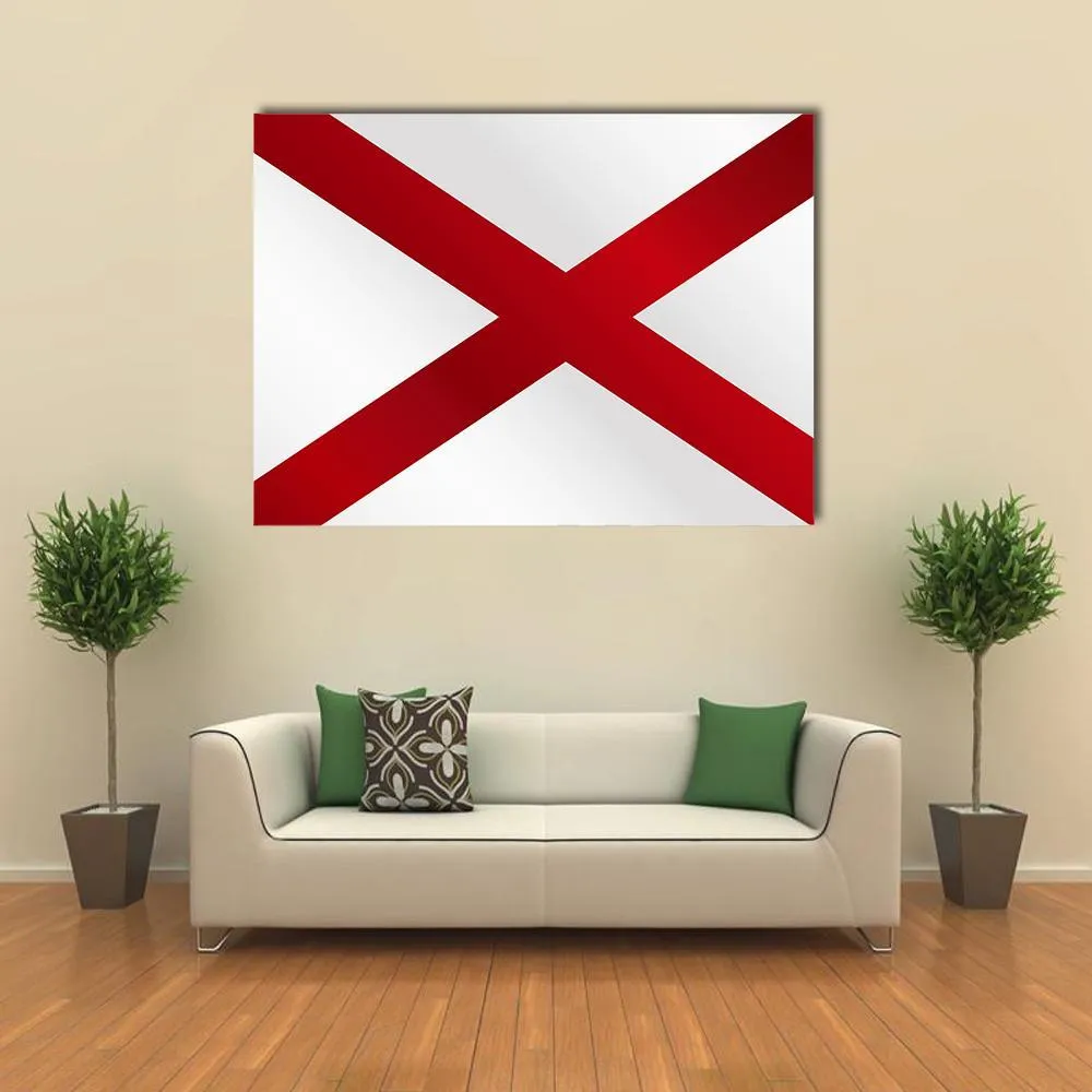 State Of Alabama Flag Canvas Wall Art