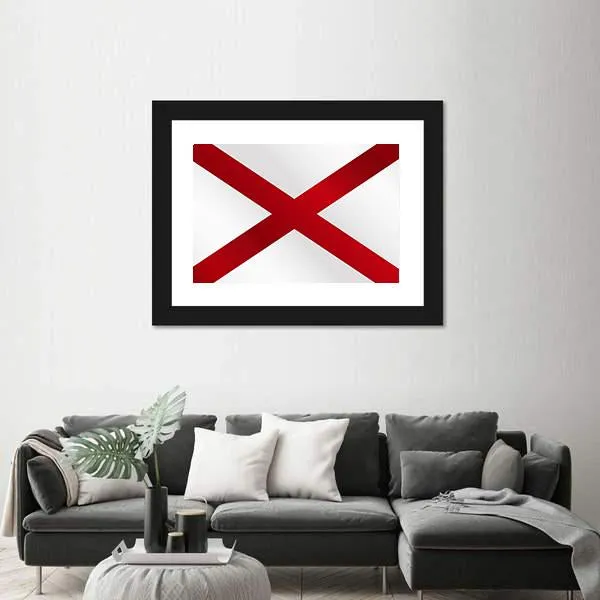 State Of Alabama Flag Canvas Wall Art