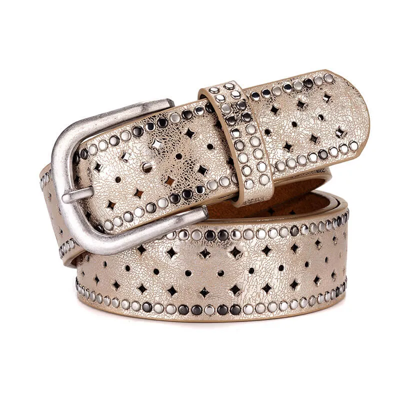 Stylish Women Rivet Belt Hollow Out Wristband-WB7039