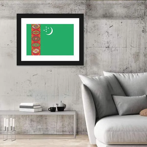 Turkmenistan Flag Canvas Wall Art