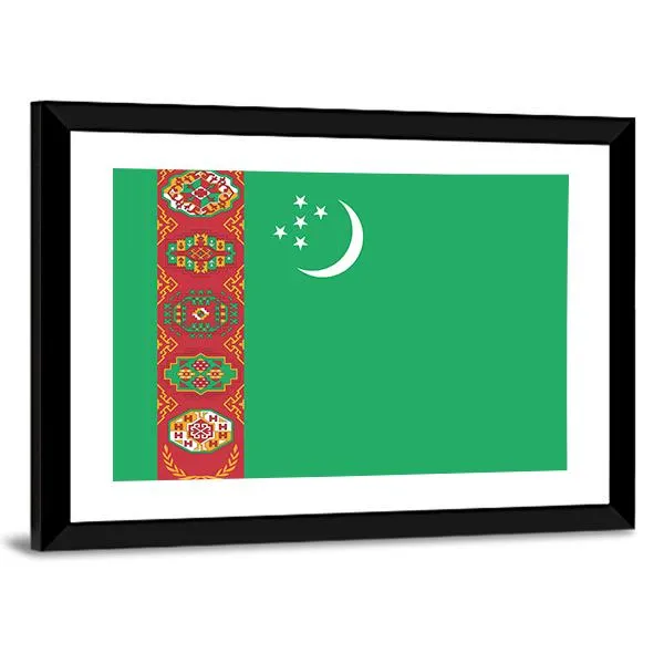 Turkmenistan Flag Canvas Wall Art