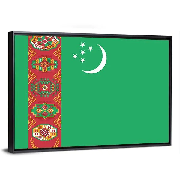 Turkmenistan Flag Canvas Wall Art