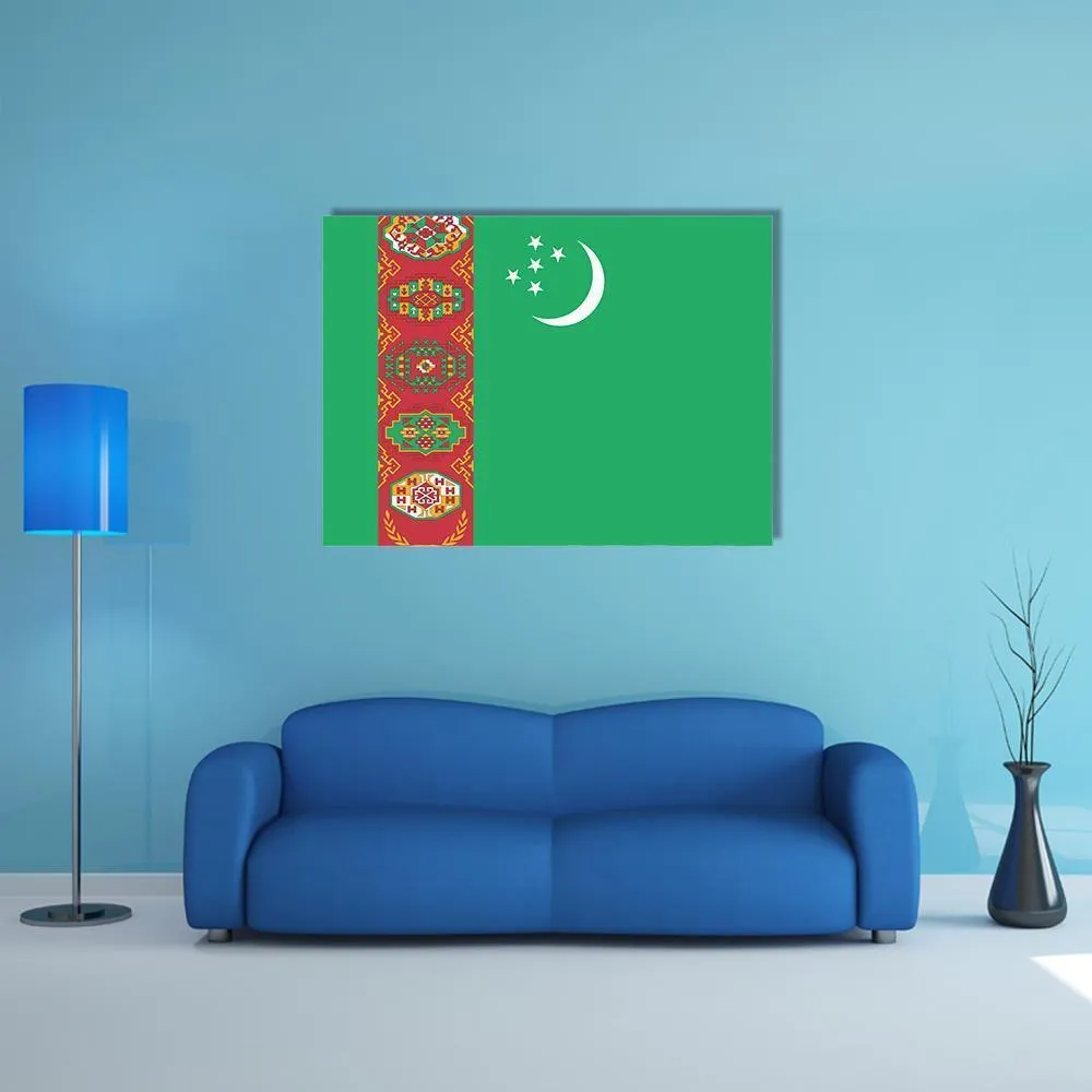 Turkmenistan Flag Canvas Wall Art