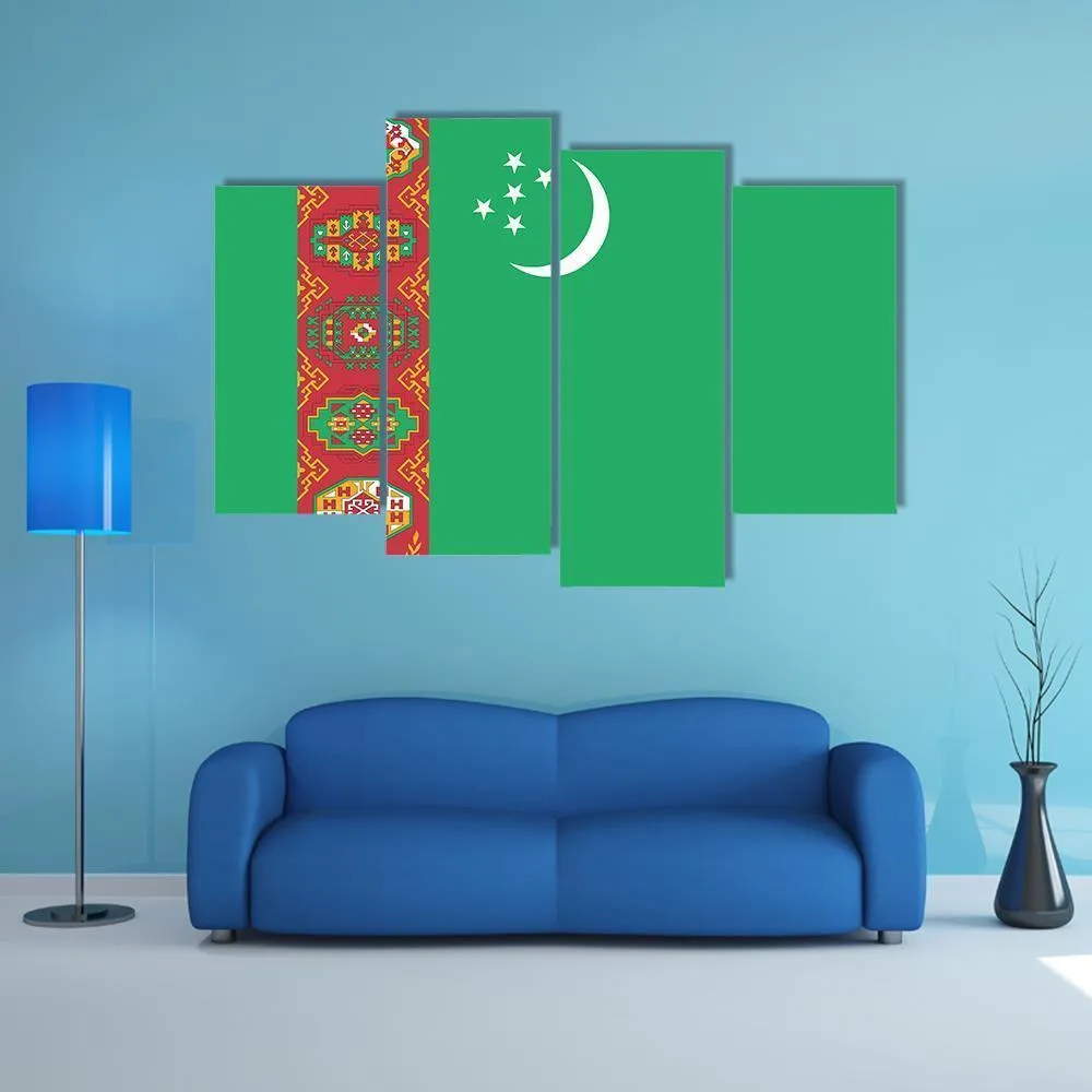 Turkmenistan Flag Canvas Wall Art