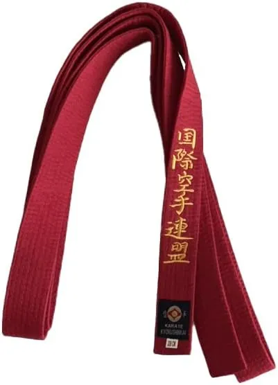 VICTORBUDO USA KYOKUSHIN EMBROIDERED KARATE BELT IN ALL COLORS