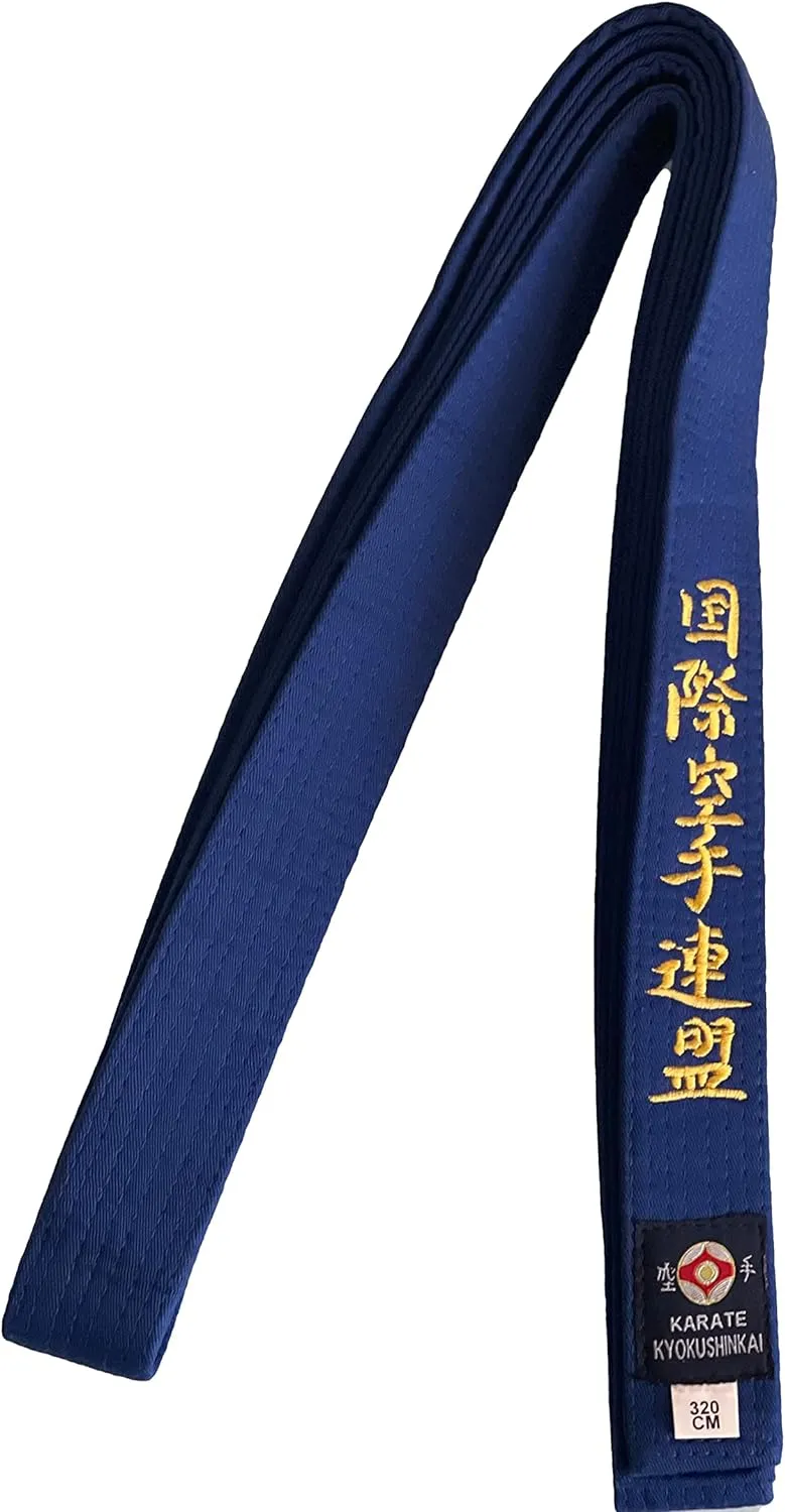 VICTORBUDO USA KYOKUSHIN EMBROIDERED KARATE BELT IN ALL COLORS