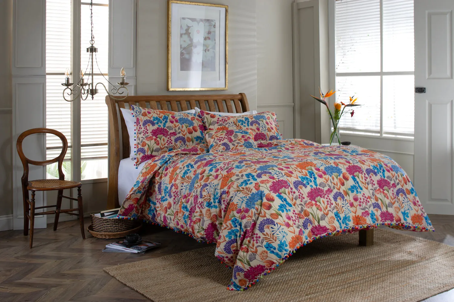 Vintage Floral Printed Soft Cotton Duvet Set